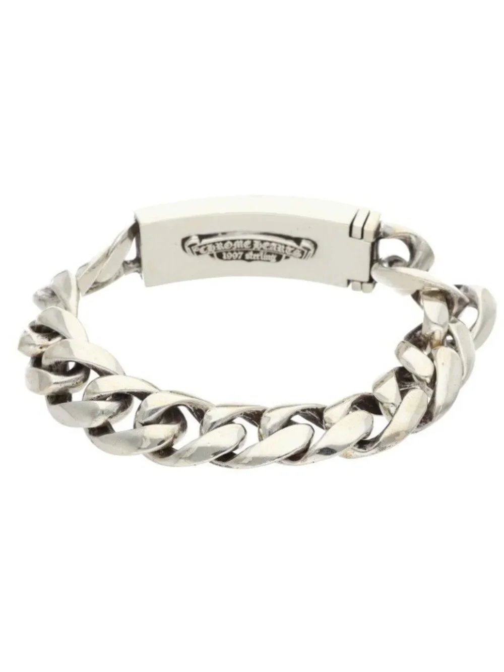 Chrome Hearts ID Floral Crs Cross ID Classic Silver Bracelet